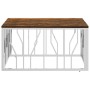 Mesa de centro acero inoxidable y madera reciclada plateada de vidaXL, Mesas de centro - Ref: Foro24-350061, Precio: 117,68 €...