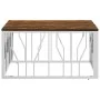 Stainless steel and silver recycled wood coffee table by vidaXL, Coffee table - Ref: Foro24-350061, Price: 116,63 €, Discount: %