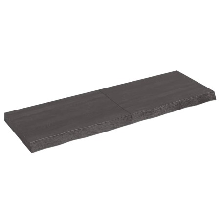 Wandregal aus dunkelbraun behandeltem Eichenholz, 120 x 40 x (2-6) cm von vidaXL, Regale und Regale - Ref: Foro24-363815, Pre...