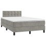 Cama box spring con colchón terciopelo gris claro 120x190 cm en Camas y somieres | Comprar online en Foro24