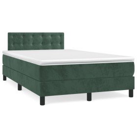 Cama box spring con colchón terciopelo verde oscuro 120x190 cm Cama box spring con colchón terciopelo verde oscuro 120x190 cm
