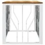 Couchtisch aus Edelstahl und massivem silbernem Akazienholz von vidaXL, Couchtisch - Ref: Foro24-350055, Preis: 104,67 €, Rab...