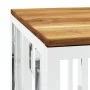 Couchtisch aus Edelstahl und massivem silbernem Akazienholz von vidaXL, Couchtisch - Ref: Foro24-350055, Preis: 104,67 €, Rab...