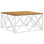 Mesa de centro acero inoxidable y madera maciza acacia plateado de vidaXL, Mesas de centro - Ref: Foro24-349975, Precio: 104,...