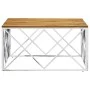 Couchtisch aus Edelstahl und massivem Akazienholz silber von vidaXL, Couchtisch - Ref: Foro24-349975, Preis: 103,06 €, Rabatt: %
