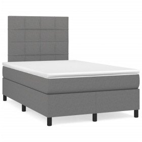 Cama box spring con colchón tela gris oscuro 120x190 cm Cama box spring con colchón tela gris oscuro 120x190 cm