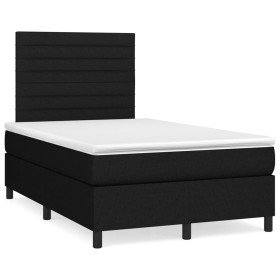 Cama box spring con colchón tela negro 120x190 cm Cama box spring con colchón tela negro 120x190 cm