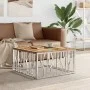 Couchtisch aus Edelstahl und silbernem Recyclingholz von vidaXL, Couchtisch - Ref: Foro24-350064, Preis: 103,36 €, Rabatt: %
