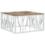 Stainless steel and silver recycled wood coffee table by vidaXL, Coffee table - Ref: Foro24-350064, Price: 104,31 €, Discount: %