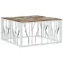 Stainless steel and silver recycled wood coffee table by vidaXL, Coffee table - Ref: Foro24-350064, Price: 103,36 €, Discount: %