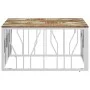 Couchtisch aus Edelstahl und silbernem Recyclingholz von vidaXL, Couchtisch - Ref: Foro24-350064, Preis: 103,36 €, Rabatt: %