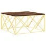 Golden stainless steel coffee table solid recycled wood by vidaXL, Coffee table - Ref: Foro24-349974, Price: 166,80 €, Discou...