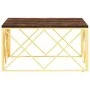 Golden stainless steel coffee table solid recycled wood by vidaXL, Coffee table - Ref: Foro24-349974, Price: 166,80 €, Discou...