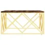 Golden stainless steel coffee table solid recycled wood by vidaXL, Coffee table - Ref: Foro24-349974, Price: 166,80 €, Discou...