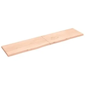 Untreated solid oak wood wall shelf 220x50x(2-4) cm by vidaXL, Shelves and shelves - Ref: Foro24-363616, Price: 88,86 €, Disc...