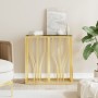 Golden stainless steel and glass console table 70x30x70 cm by vidaXL, Side tables - Ref: Foro24-350036, Price: 159,53 €, Disc...