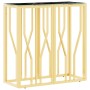 Mesa consola de acero inoxidable y vidrio dorada 70x30x70 cm de vidaXL, Mesas auxiliares - Ref: Foro24-350036, Precio: 159,45...