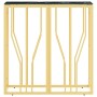 Mesa consola de acero inoxidable y vidrio dorada 70x30x70 cm de vidaXL, Mesas auxiliares - Ref: Foro24-350036, Precio: 159,45...