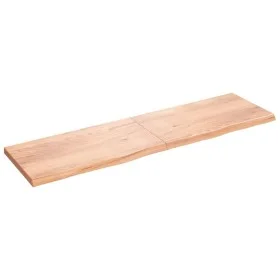 Light brown treated oak wood wall shelf 220x60x(2-6) cm by vidaXL, Shelves and shelves - Ref: Foro24-363739, Price: 109,37 €,...
