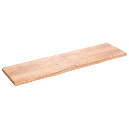Light brown treated oak wood wall shelf 220x60x(2-6) cm by vidaXL, Shelves and shelves - Ref: Foro24-363739, Price: 109,37 €,...
