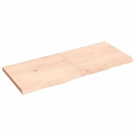 Wandregal aus unbehandeltem massivem Eichenholz, 120 x 50 x (2–4) cm von vidaXL, Regale und Regale - Ref: Foro24-363576, Prei...