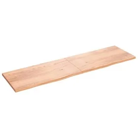 Light brown treated oak wood wall shelf 220x60x(2-4) cm by vidaXL, Shelves and shelves - Ref: Foro24-363738, Price: 117,58 €,...