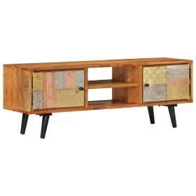 TV-Schrank mit Metalltüren aus massivem Akazienholz 112x30x40cm von vidaXL, TV-Möbel - Ref: Foro24-354985, Preis: 182,18 €, R...