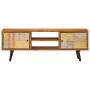 Mueble de TV con puertas metal madera maciza acacia 112x30x40cm de vidaXL, Muebles TV - Ref: Foro24-354985, Precio: 182,00 €,...