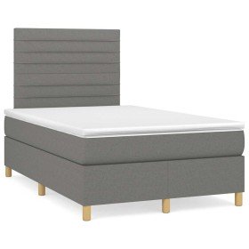 Cama box spring con colchón tela gris oscuro 120x190 cm en Camas y somieres | Comprar online en Foro24