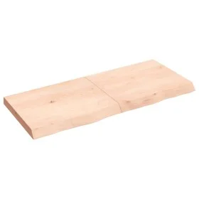 Solid untreated oak wood wall shelf 120x50x(2-6) cm by vidaXL, Shelves and shelves - Ref: Foro24-363577, Price: 49,21 €, Disc...