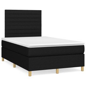 Cama box spring con colchón tela negro 120x190 cm Cama box spring con colchón tela negro 120x190 cm