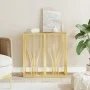 Golden stainless steel and glass console table 70x30x70 cm by vidaXL, Side tables - Ref: Foro24-350034, Price: 197,82 €, Disc...