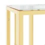 Golden stainless steel and glass console table 70x30x70 cm by vidaXL, Side tables - Ref: Foro24-350034, Price: 197,82 €, Disc...