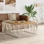 Silver stainless steel and recycled wood coffee table by vidaXL, Coffee table - Ref: Foro24-350072, Price: 153,33 €, Discount: %