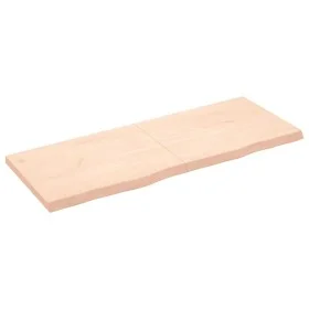 Untreated solid oak wood wall shelf 160x60x(2-6) cm by vidaXL, Shelves and shelves - Ref: Foro24-363595, Price: 72,45 €, Disc...