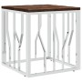 Mesa de centro acero inoxidable y madera reciclada plateada de vidaXL, Mesas de centro - Ref: Foro24-350045, Precio: 75,92 €,...
