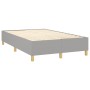 Cama box spring con colchón tela gris claro 120x190 cm