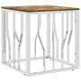 Mesa de centro acero inoxidable y madera reciclada plateada de vidaXL, Mesas de centro - Ref: Foro24-350048, Precio: 70,12 €,...