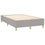 Cama box spring con colchón tela gris claro 120x190 cm