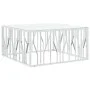 Mesa de centro acero inoxidable y vidrio plateado 100x100x50 cm de vidaXL, Mesas de centro - Ref: Foro24-350067, Precio: 287,...