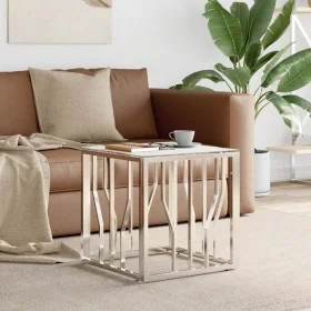 Couchtisch aus Edelstahl und silbernem Glas, 50 x 50 x 50 cm von vidaXL, Couchtisch - Ref: Foro24-350043, Preis: 150,08 €, Ra...
