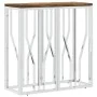 Console table stainless steel solid recycled wood silver by vidaXL, Side tables - Ref: Foro24-350037, Price: 108,84 €, Discou...