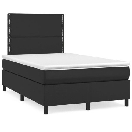 Cama box spring con colchón cuero sintético negro 120x190 cm en Camas y somieres | Comprar online en Foro24