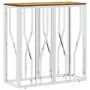 Console table stainless steel and solid silver acacia wood by vidaXL, Side tables - Ref: Foro24-350039, Price: 161,96 €, Disc...
