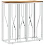 Konsolentisch aus Edelstahl und massivem Akazienholz in Silber von vidaXL, Seitentische - Ref: Foro24-350039, Preis: 175,55 €...