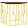 Mesa de centro acero inoxidable madera maciza reciclada dorada de vidaXL, Mesas de centro - Ref: Foro24-350046, Precio: 90,11...