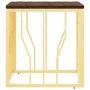 Mesa de centro acero inoxidable madera maciza reciclada dorada de vidaXL, Mesas de centro - Ref: Foro24-350046, Precio: 90,11...