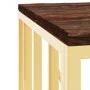 Mesa de centro acero inoxidable madera maciza reciclada dorada de vidaXL, Mesas de centro - Ref: Foro24-350046, Precio: 90,11...