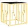 Mesa de centro de acero inoxidable y vidrio dorada 50x50x50 cm de vidaXL, Mesas de centro - Ref: Foro24-350044, Precio: 131,3...
