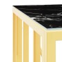 Mesa de centro de acero inoxidable y vidrio dorada 50x50x50 cm de vidaXL, Mesas de centro - Ref: Foro24-350044, Precio: 133,4...